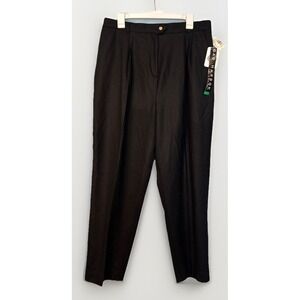 Sag Harbor Size 18  Vintage Black 100% Wool Lined Ultra High Rise‎ Pleated Pants